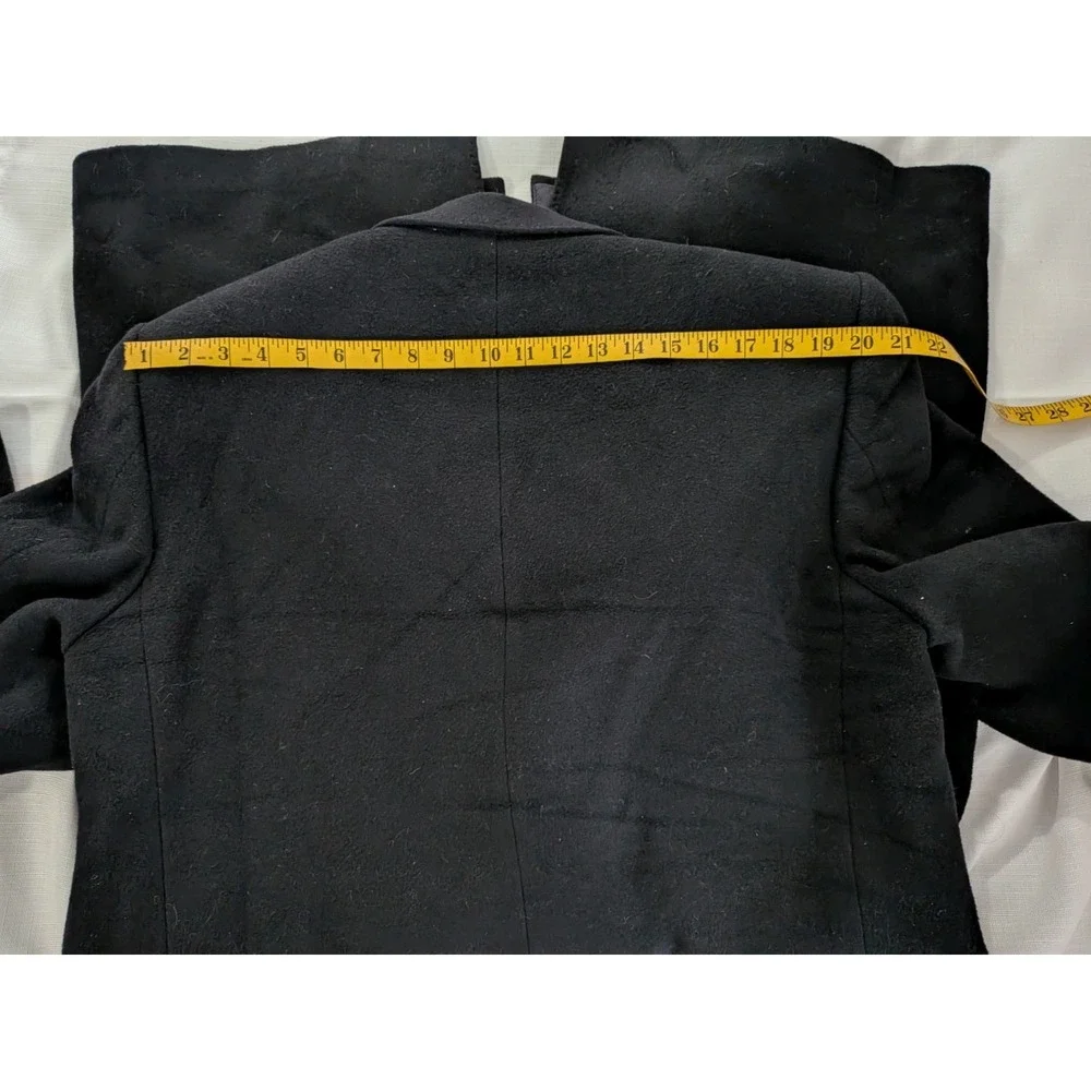 VTG Silver Cloud Italian Wool Cashmere Blend Overcoat 40R Black Classic Luxury